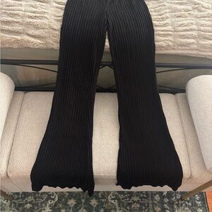 Forever 21 Black Ribbed Knit Flare Pants